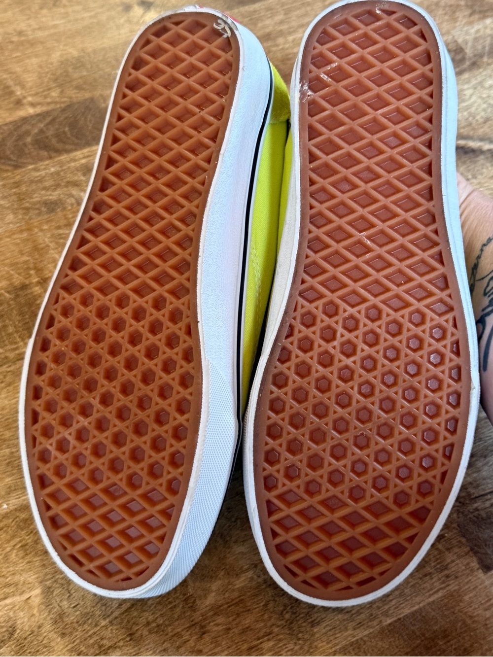NWOT - Vans Neon Yellow and White Old Skool Sneakers - Picture 4 of 8